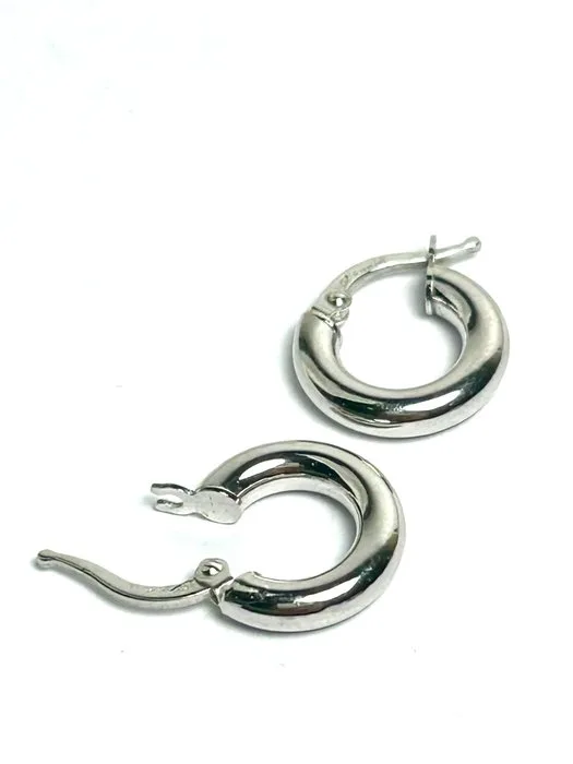 Hoop earrings - 18 kt. White gold