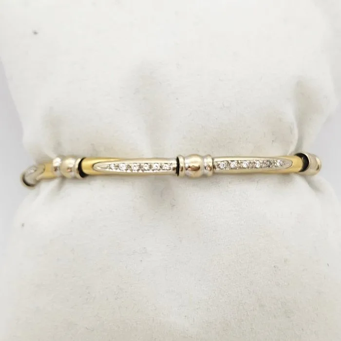 Bracelet - 18 kt. Yellow gold, White gold - 0.36ct. tw. Diamond (Natural)