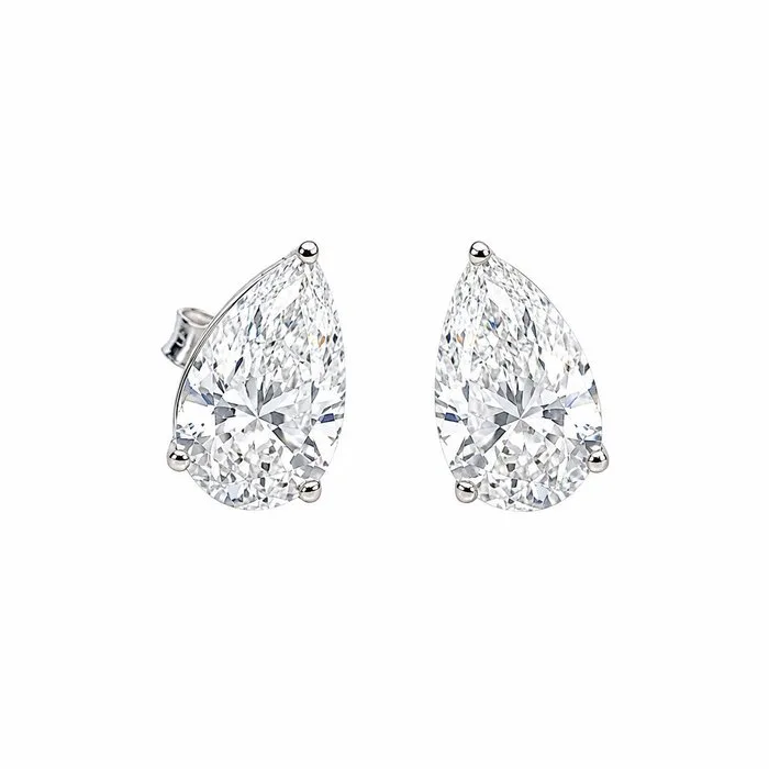 Earrings - 14 kt. White gold - 5.05ct. tw. Diamond (Lab-grown)