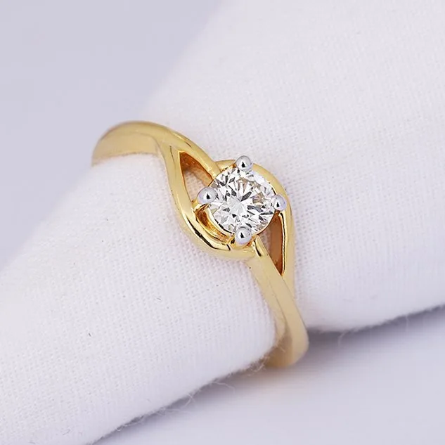 Engagement ring - 14 kt. Yellow gold - 0.40ct. tw. Diamond (Natural) - Solitaire Diamond Ring