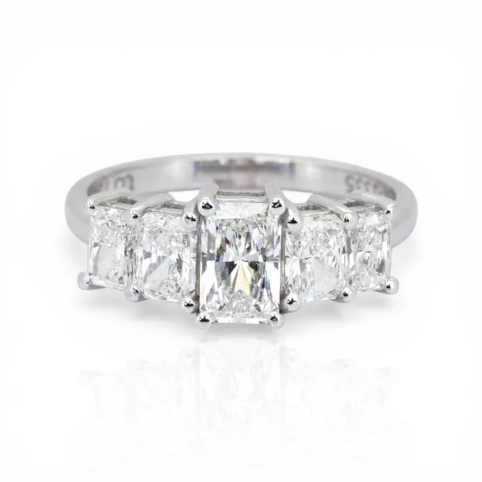 Ring - 18 kt. White gold - 1.83ct. tw. Diamond (Natural) - GIA Certified Ring