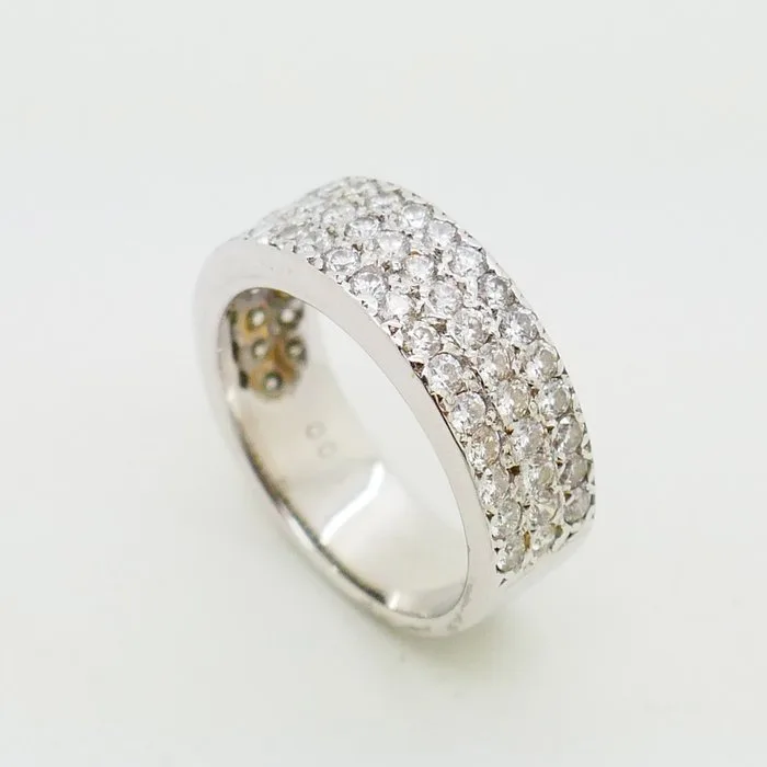 Ring - 18 kt. White gold - 1.00ct. tw. Diamond (Natural)