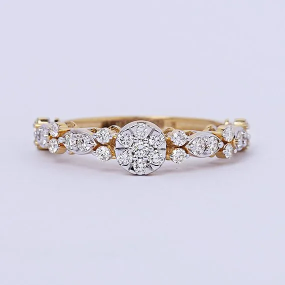 Ring - 14 kt. Yellow gold - 0.51ct. tw. Diamond (Natural) - Diamond Ring