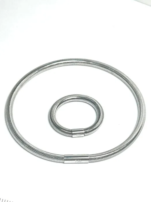 2 piece jewellery set - 18 kt. White gold