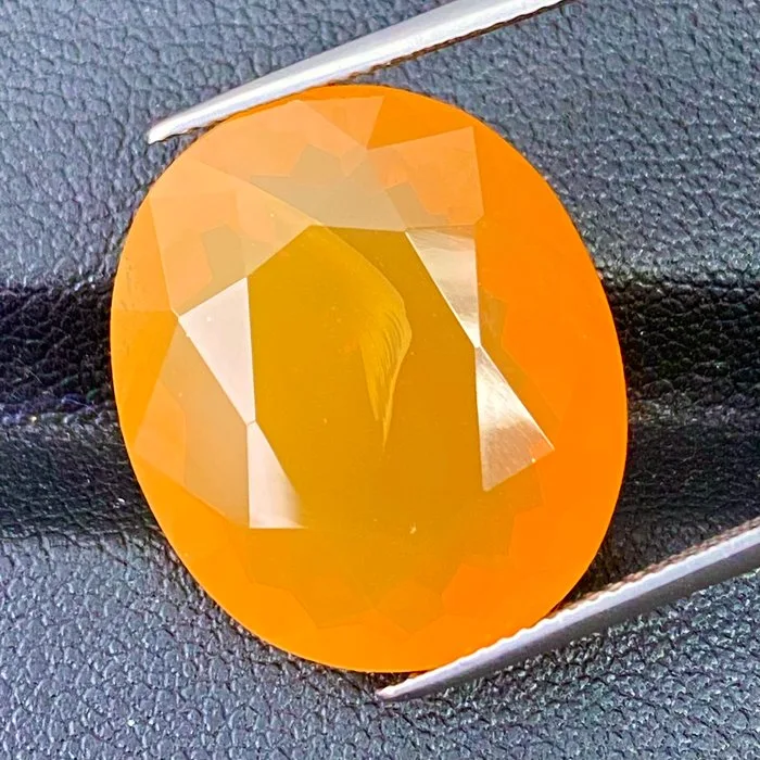 Fire Opal - 18.26 ct - International Colored Gemstone Association (ICA GemLab) - No Heat