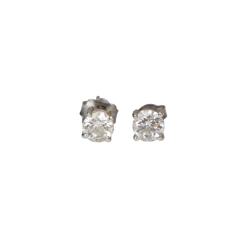 A Pair of Diamond Solitaire Stud Earrings