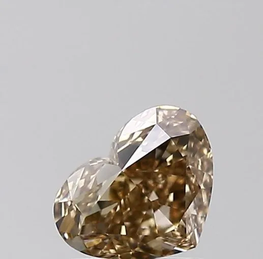 1 pcs Diamond (Natural coloured) - 0.91 ct - Heart - Fancy Yellowish Brown - VS1 - Gemological Institute of America (GIA)