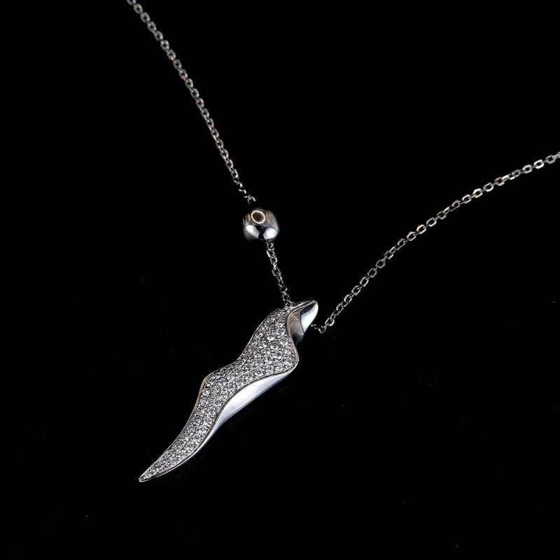 18CT White Gold Diamond Set Necklace