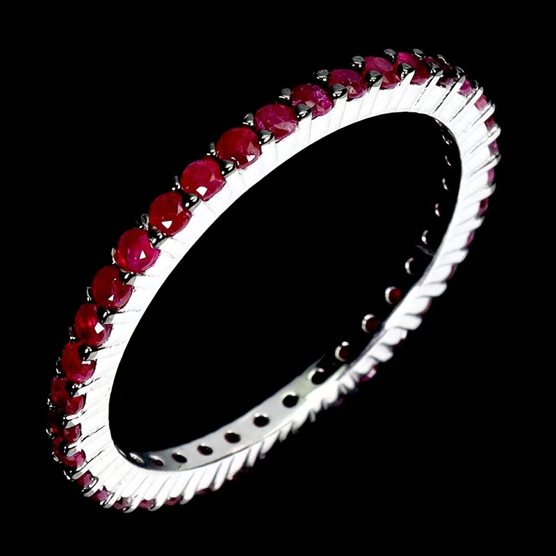 Ruby Silver Full Eternity Ring
