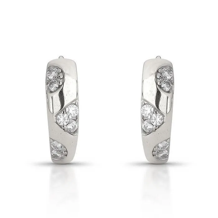 Earrings - 14 kt. White gold - 0.21ct. tw. Diamond (Natural) - B012