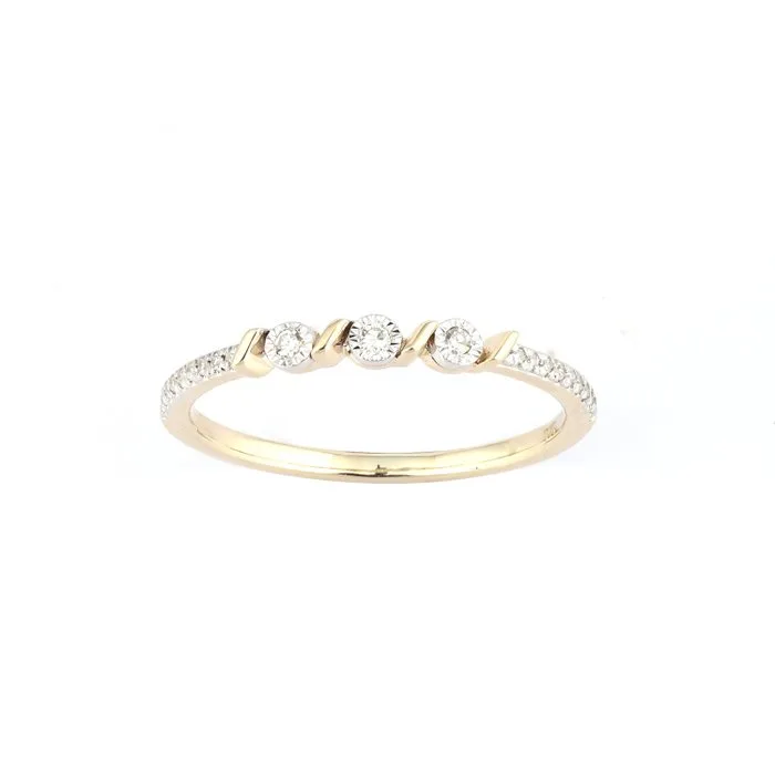 Ring - 14 kt. Yellow gold - 0.05ct. tw. Diamond (Natural)