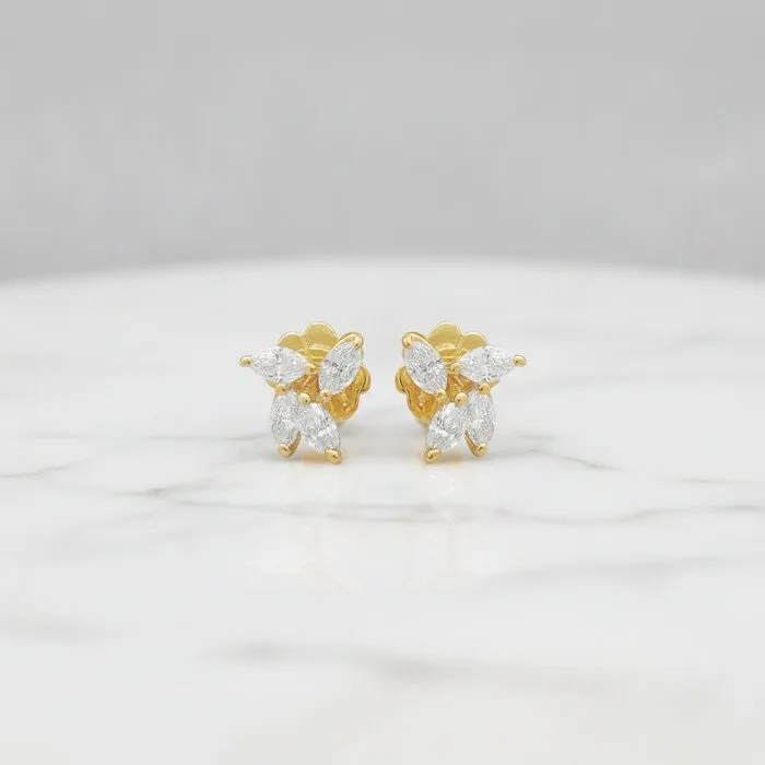 Earrings - 14 kt. Yellow gold - 0.46ct. tw. Diamond (Natural)