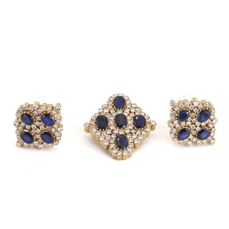 18CT Sapphire & Diamond Jewellery Set