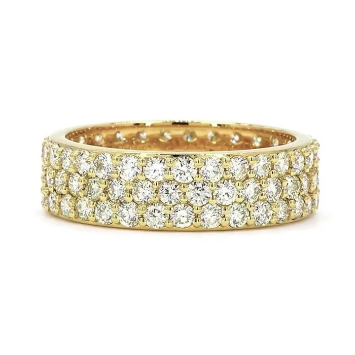 Ring - 14 kt. Yellow gold - 1.73ct. tw. Diamond (Natural) - Wide Band Eternity ring