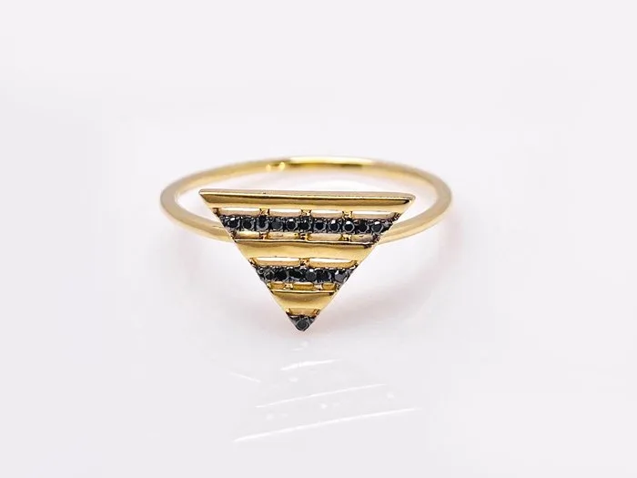 Ring - 14 kt. Yellow gold - 0.05ct. tw. Diamond (Natural)