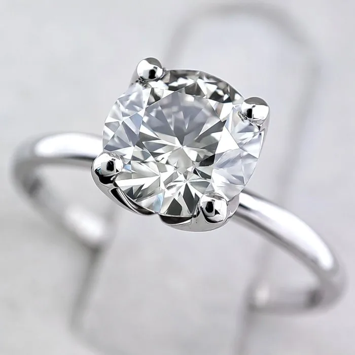 Ring - 14 kt. White gold, H/VS1 - 1.16ct. tw. Diamond (Natural)