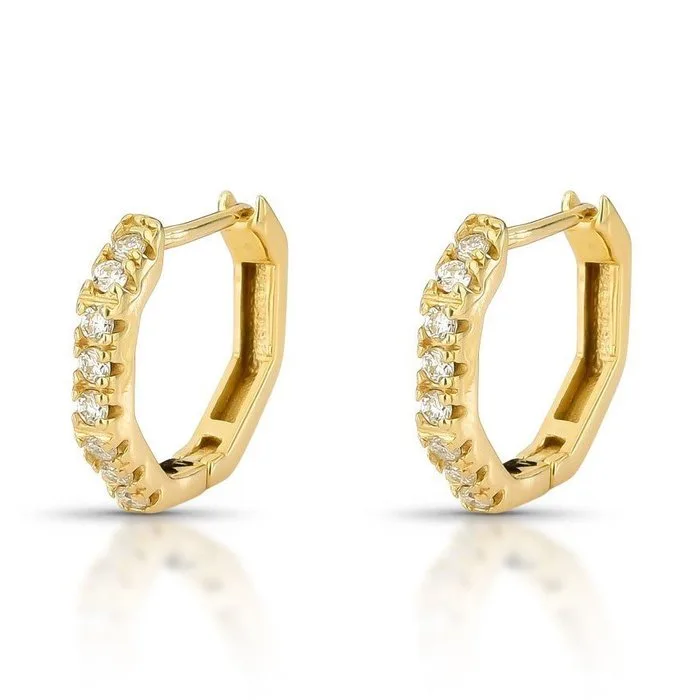 Earrings - 14 kt. Yellow gold - 0.32ct. tw. Diamond (Natural) - B019