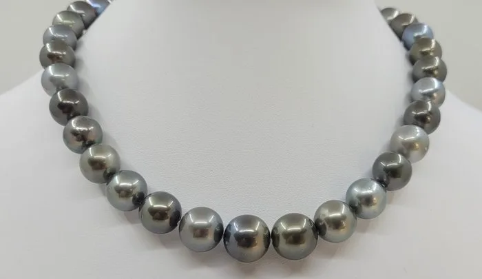 Necklace ALGT Certified 10.9x13.0mm Multi Tahiti Pearls
