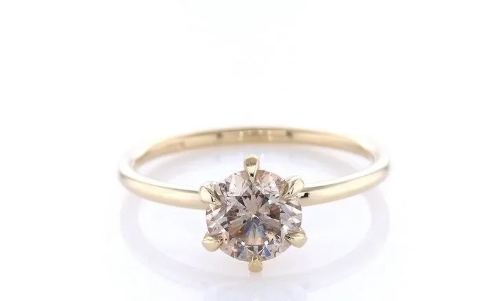 Ring - 14 kt. Yellow gold - 1.22ct. tw. Diamond (Natural coloured)