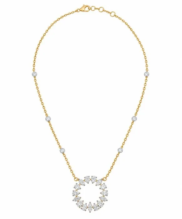 Necklace with pendant - 14 kt. Yellow gold - 2.20ct. tw. Diamond (Natural)