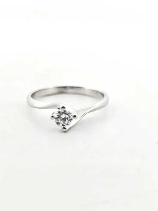 Ring - 18 kt. White gold - 0.22ct. tw. Diamond (Natural)