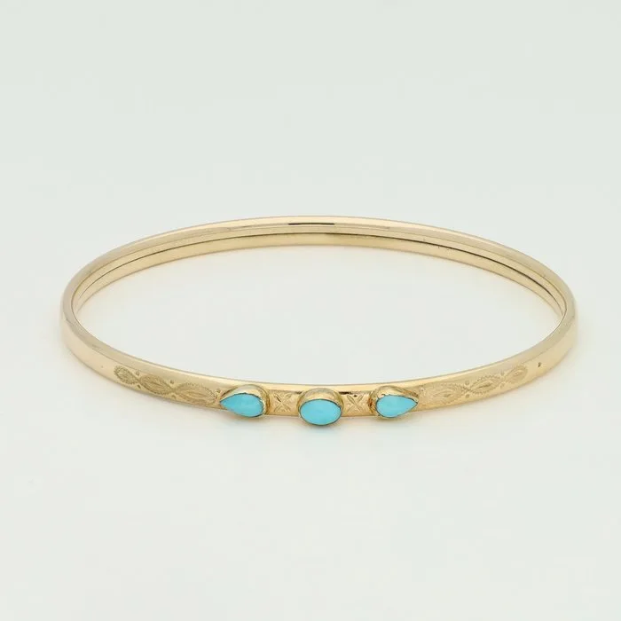 Bracelet - 14 kt. Yellow gold - Turquoise