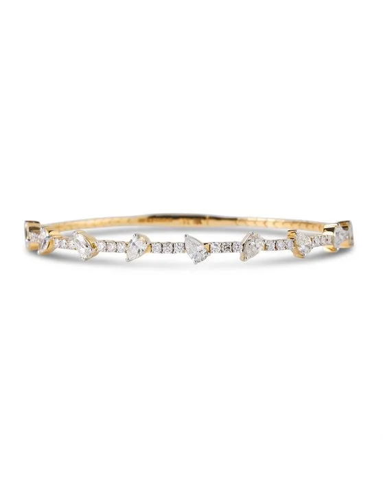 Bracelet - 14 kt. Yellow gold - 2.50ct. tw. Diamond (Natural) - Diamond - Stackable Pear Bracelet