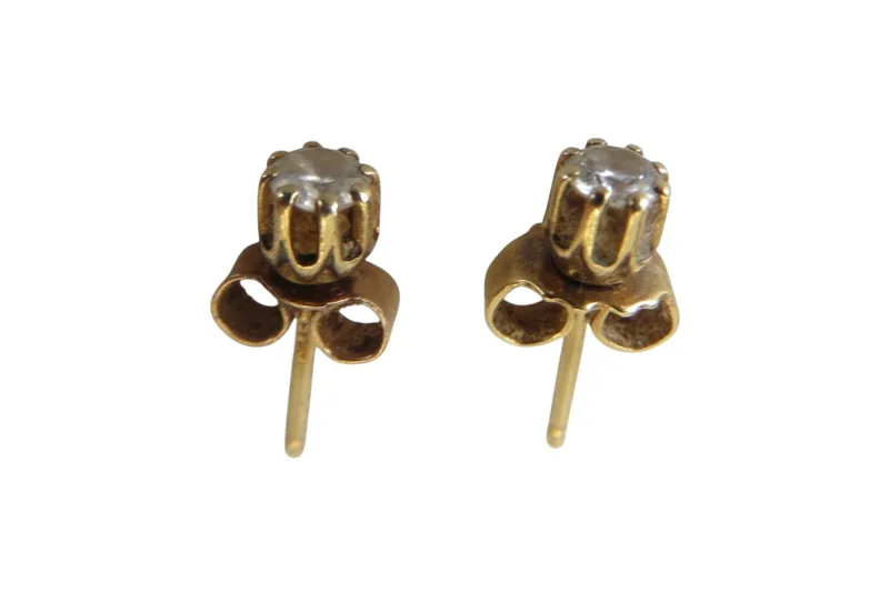 9ct Gold Solitaire Diamond Earrings