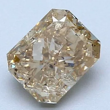 1 pcs Diamond (Natural coloured) - 1.01 ct - Radiant - Fancy light Brownish Yellow - SI2 - International Gemological Institute (IGI)