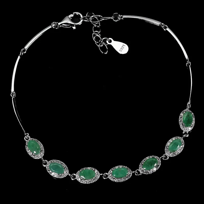 Emerald Silver Bracelet
