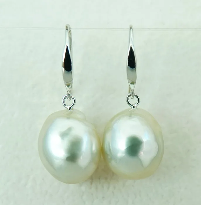 Earrings - 18 kt. White gold Pearl - South Sea, True Baroque