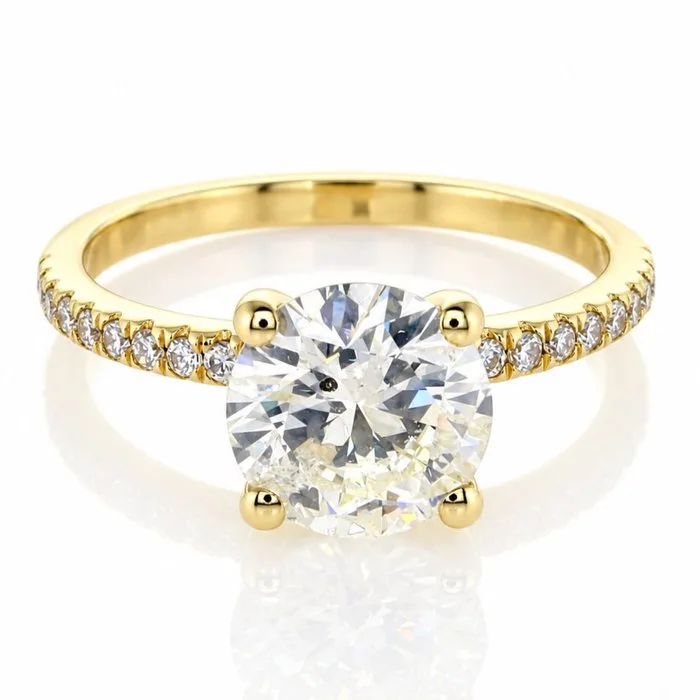 Ring - 14 kt. Yellow gold - 2.20ct. tw. Diamond (Natural) - Diamond