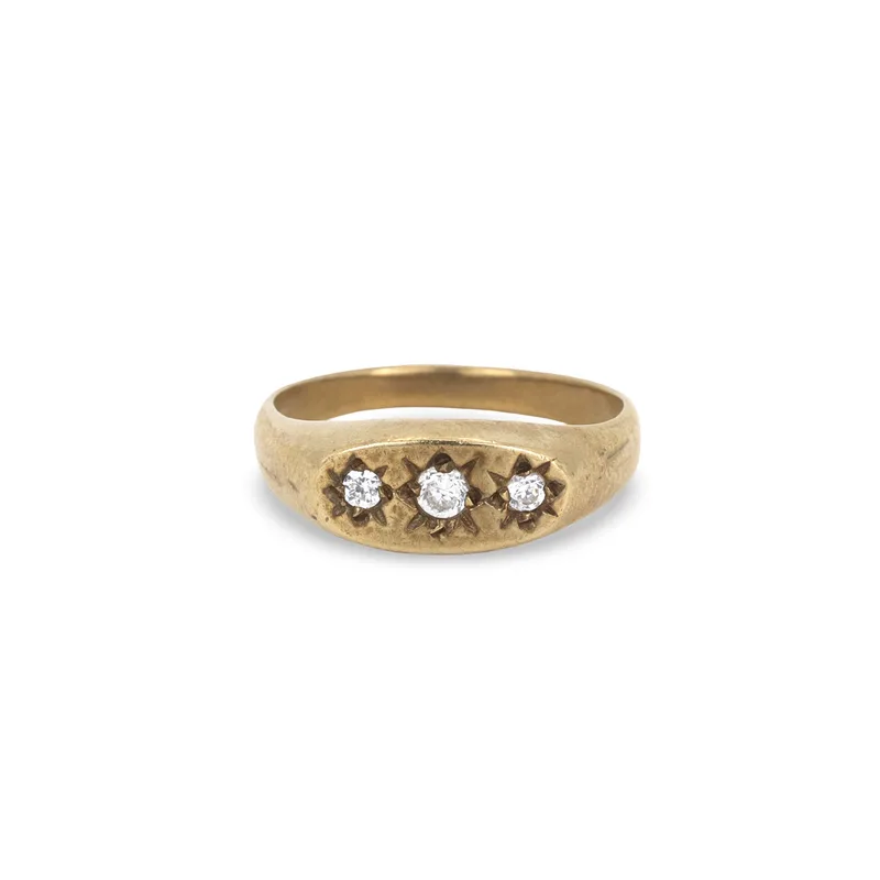 9CT Three Stone Diamond Ring