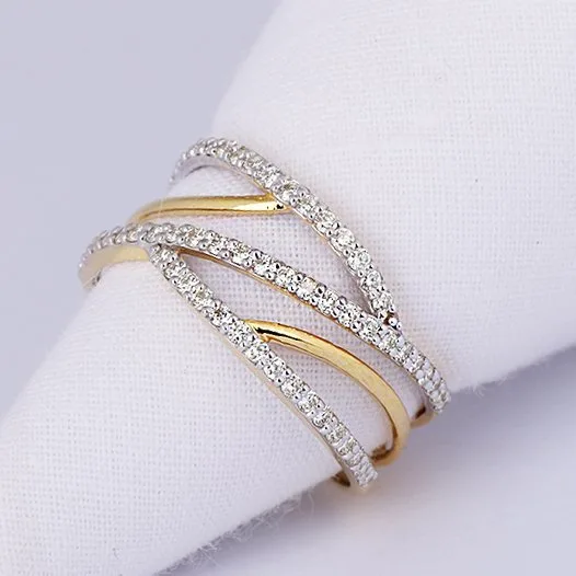 Ring - 14 kt. Yellow gold - 0.44ct. tw. Diamond (Natural) - Diamond Ring