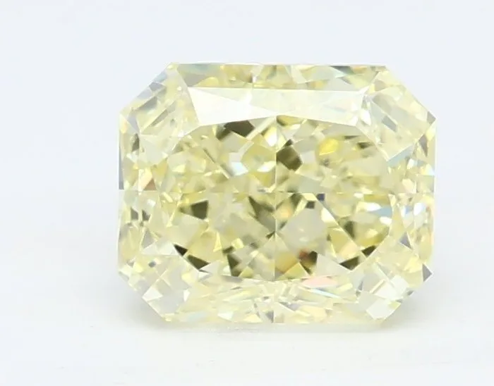 1 pcs Diamond (Natural coloured) - 1.00 ct - Rectangle - Fancy No overtone Yellow - VVS1 - Gemological Institute of America (GIA)