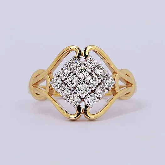 Ring - 14 kt. Yellow gold - 0.58ct. tw. Diamond (Natural) - Diamond Ring