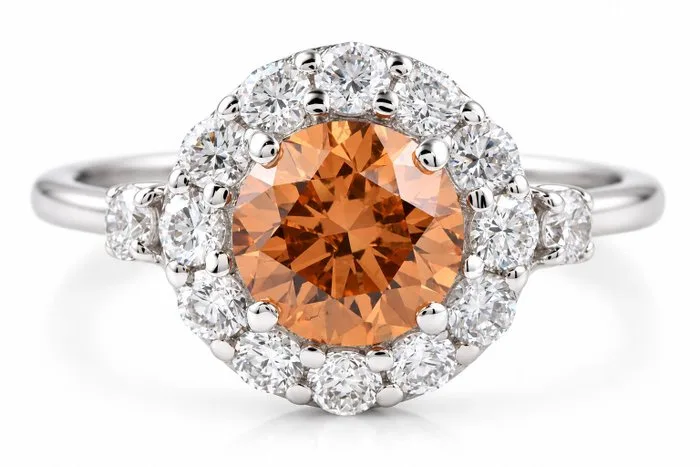 Ring - 14 kt. White gold - 2.01ct. tw. Diamond (Fancy coloured lab-grown diamond) - Diamond