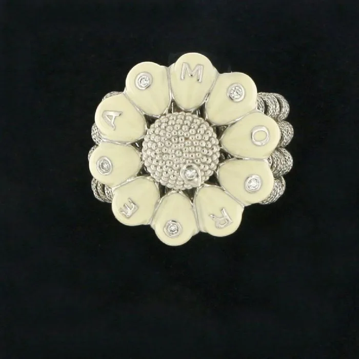 Other brand - Ring - Roberto Demeglio - 18 kt. Silver, Steel, White gold - Diamond