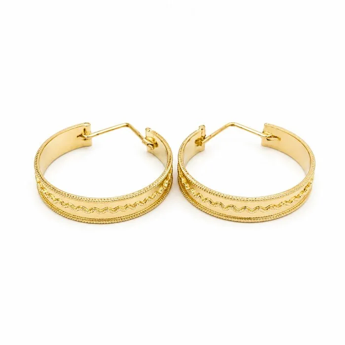 Earrings - 18 kt. Yellow gold - Made in Italy - Handmade