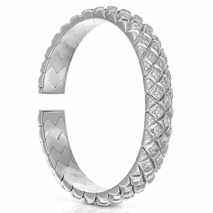 Bracelet - 18 kt. White gold - 1.00ct. tw. Diamond (Natural) - Made in Italy - Handmade