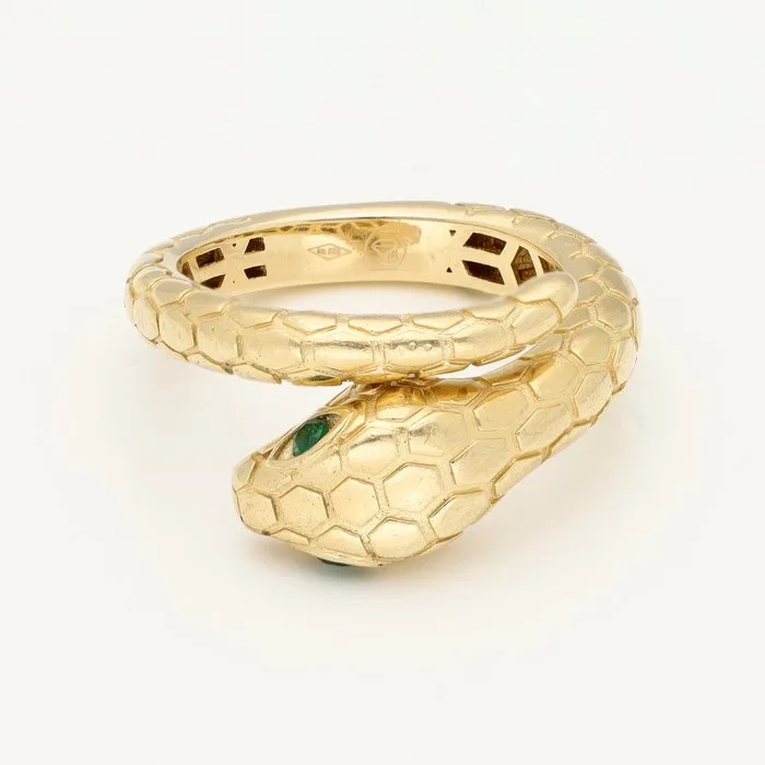 Ring - 14 kt. Yellow gold - Emerald