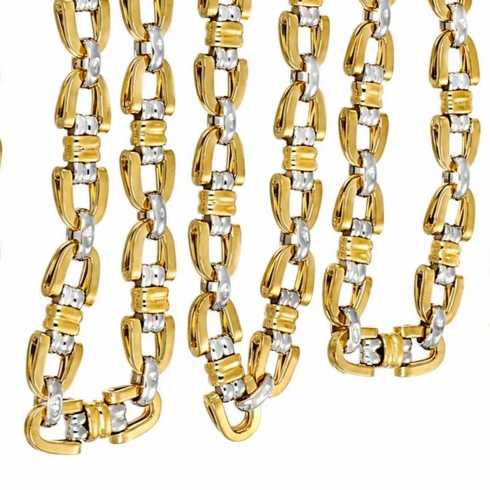 Necklace - 18 kt. Yellow gold, White gold - Made in Italy - Handmade