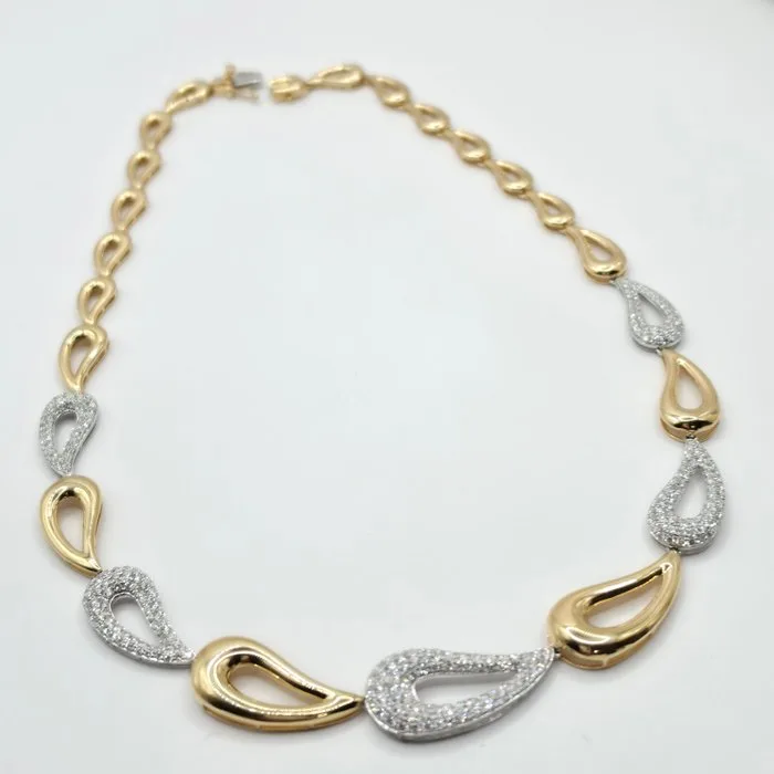 Necklace - 18 kt. White gold, Yellow gold - 5.07ct. tw. Diamond (Natural)