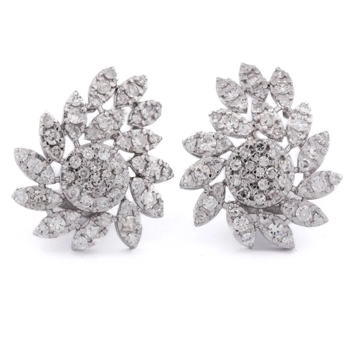 Earrings Platinum - 3.10ct. tw. Diamond (Natural)