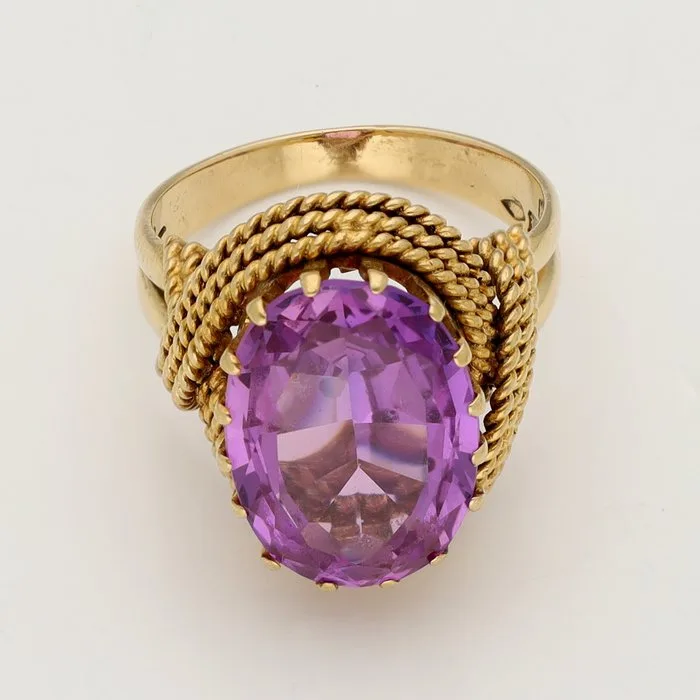 Ring - 18 kt. Yellow gold - Sapphire