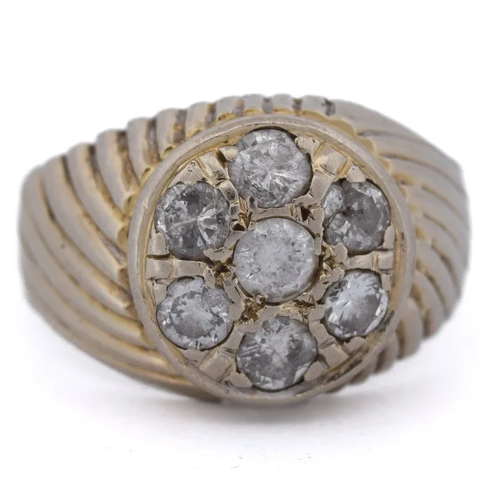 Cocktail ring - 18 kt. White gold - 1.00ct. tw. Diamond (Natural)