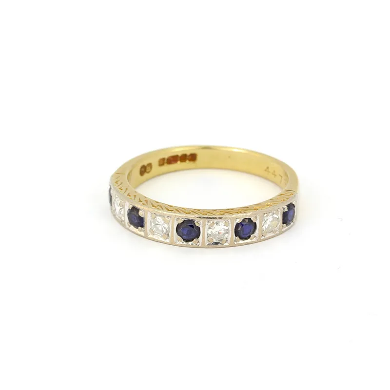 18CT & Platinum Sapphire & Diamond Ring