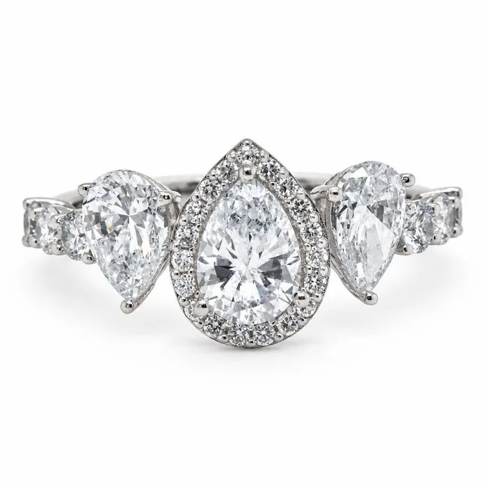 Ring - 14 kt. White gold - 2.32ct. tw. Diamond (Lab-grown) - Diamond