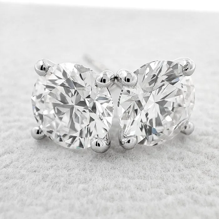 Earrings - 14 kt. White gold, F/VS1 - 3.18ct. tw. Diamond (Lab-grown) - IGI Certified