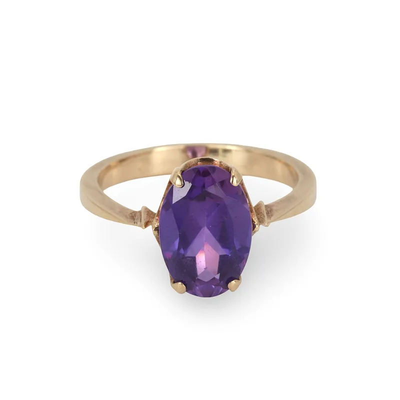 14CT Gold Amethyst Ring